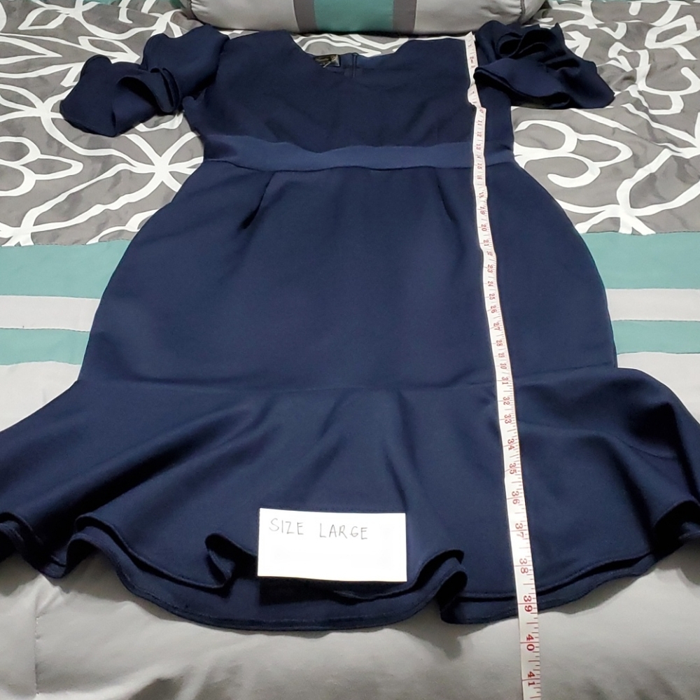 Navy Blue Ruffle Dress New! - Picture 9 of 9
